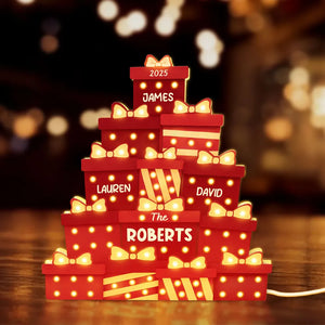 Christmas Family Gifts Box - Personalized Light Box - Gift For Family, Christmas Home Decoration