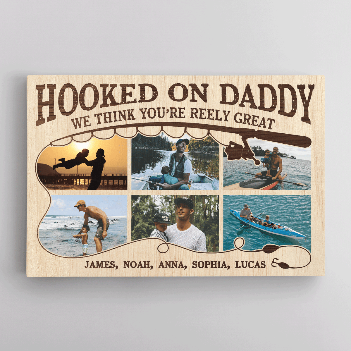 We Think You're A Reely Great Dad - Personalized Canvas - Gift For Dad, Father's Day, Birthday Gift