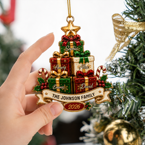 Wrapped In Love Always Family Christmas - Family Ornament - Real 3D Raised Ornament