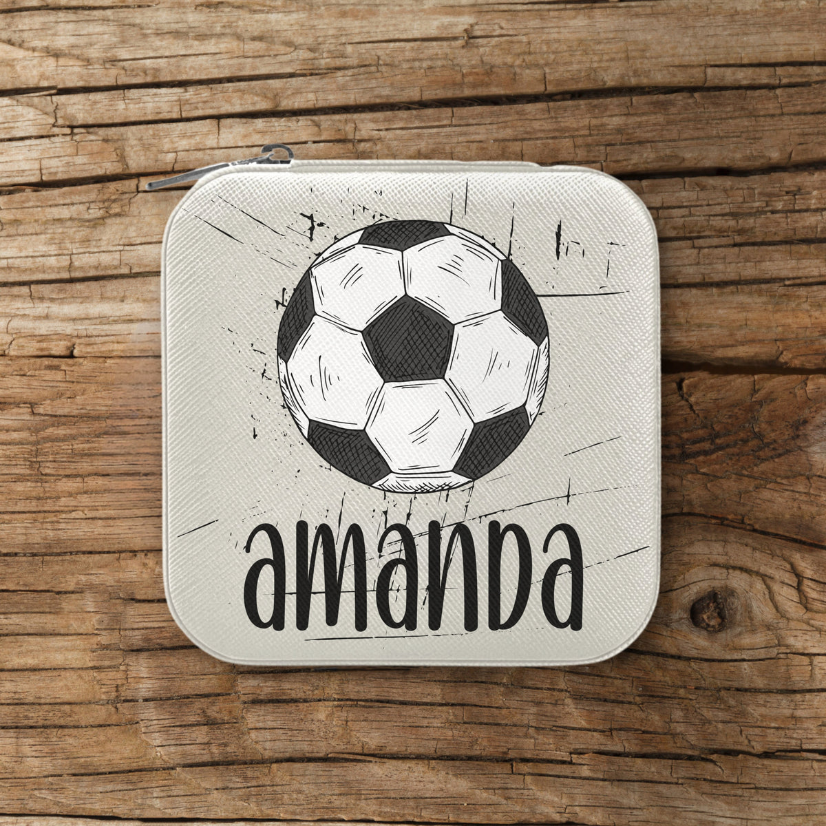 Custom Name Jewelry Box Travel Personalized Football Soccer Mom Storage Organizer Case Monogram Initials Senior Sports Coach Gift For Her