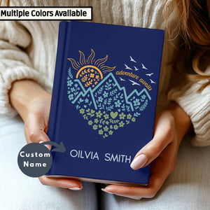 Travelers Notebook, Personalized Adventure Awaits Journal, Nature Lover Present, Camping Gift, Trip Planner, Hiking Writing Book, RV Gift