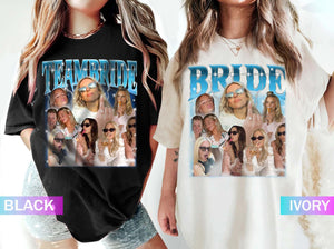 Bootleg Bride Shirt, Team Bride Graphic Tee, Custom Photo Collage Bachelorette Party T-Shirt, Wedding Gift, Bridal Shower Outfit, Gift for Bride