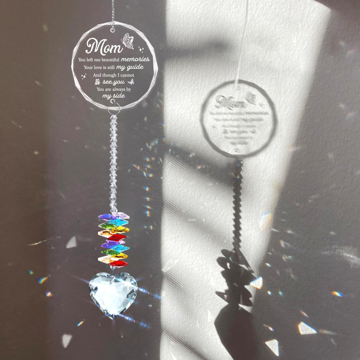 Crystal Ornament Sympathy Loss of Mom Gift, Memorial Rainbow Suncatcher, Memorial Keepsake, Remembrance Consolation Grief Loss of Mother
