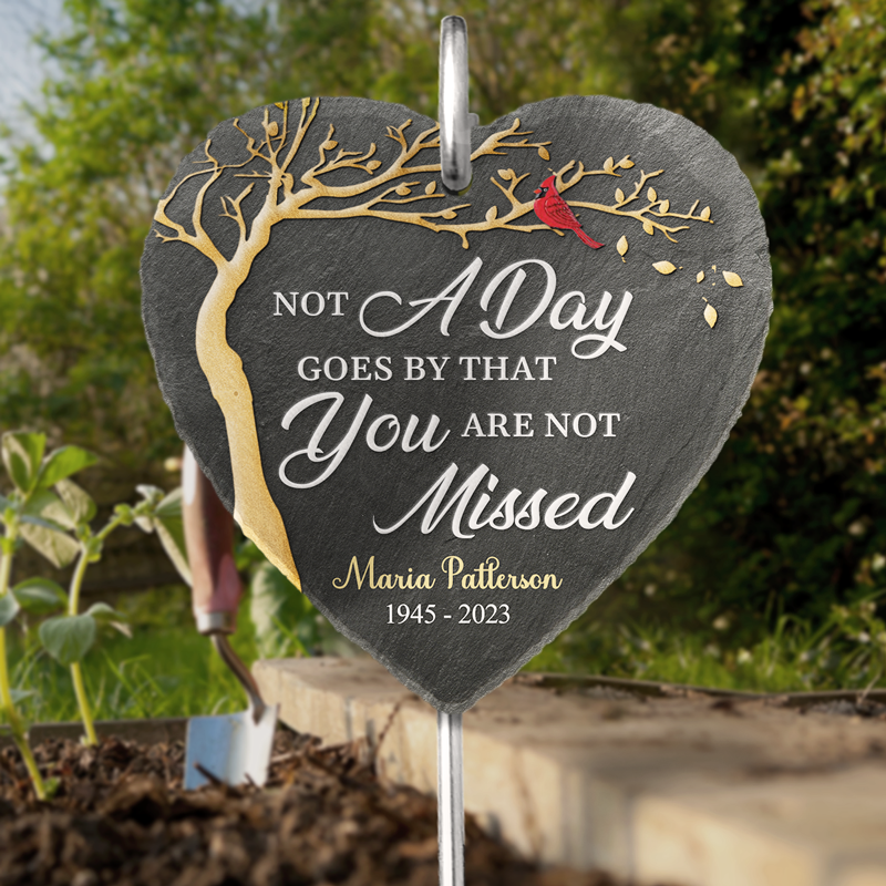 Not A Day Goes By That You Are Not Missed Red Cardinal - Personalized Garden Stake - Memorial Gift