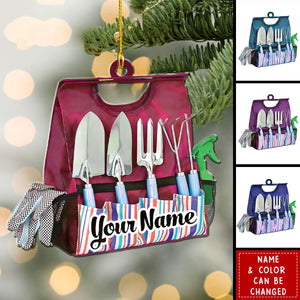 Garden Tool Bag - Personalized Acrylic Ornament - Christmas Gift for Gardening Lovers
