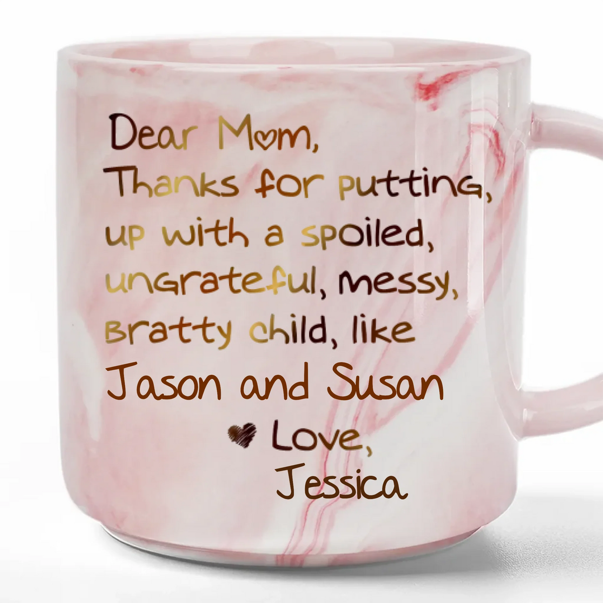 A Big Thanks To Mom - Personalized Marble Mug - Gift For Mom, Grandma, Mother's Day, Birthday Gift