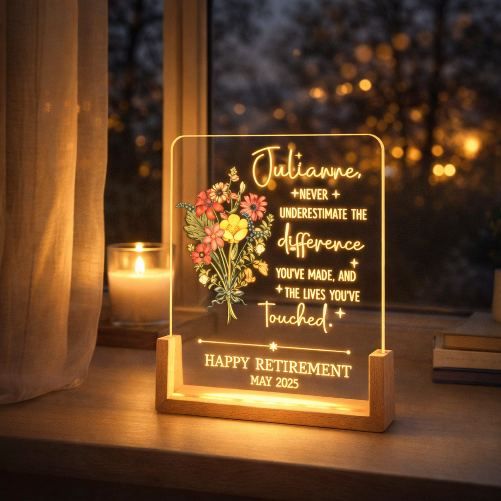 Personalized Retirement Night Light, Custom Retirement Gifts For Women Boss Co-Worker, Retirement Gift Retired Coworker Gift for Retirement