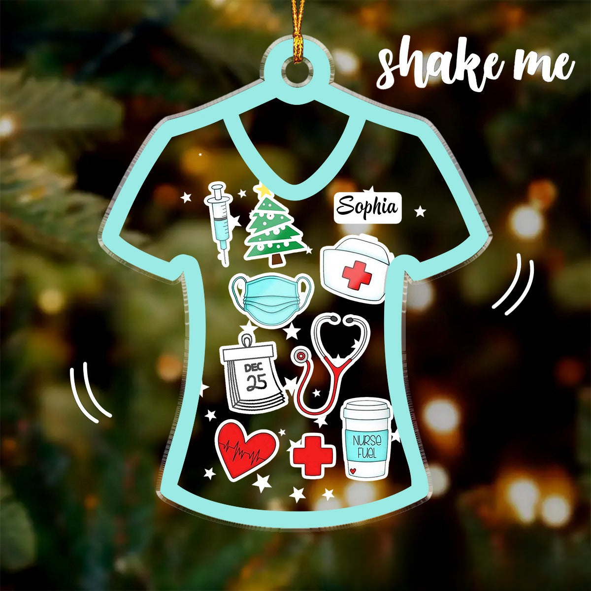 Personalized Nurse Life Christmas Ornament, Nurse Girl Christmas Ornament, Custom Nurse Name, Custom Doctor Gift, 4D Shake Nurse Ornament