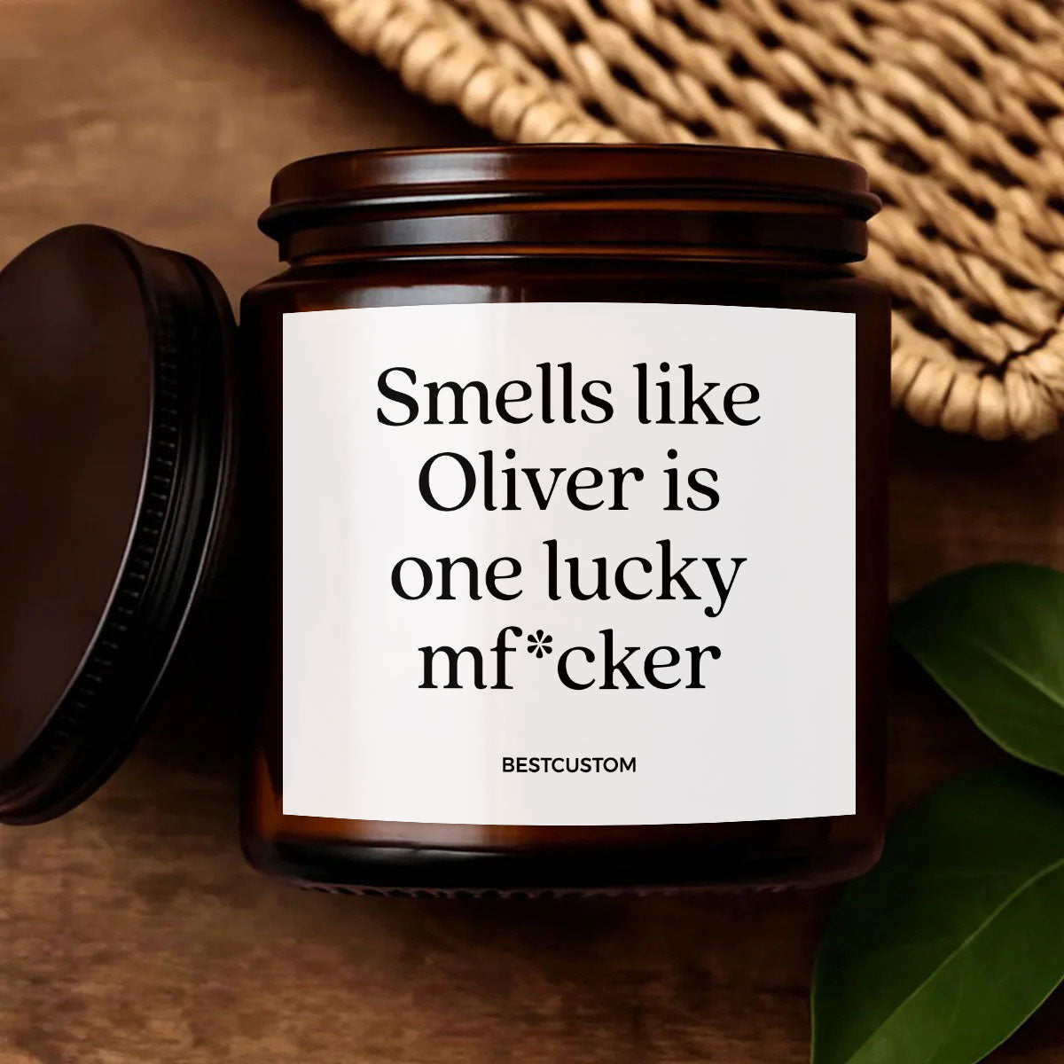 Smells Like One Lucky Mf*cker - Personalized Scented Candle
