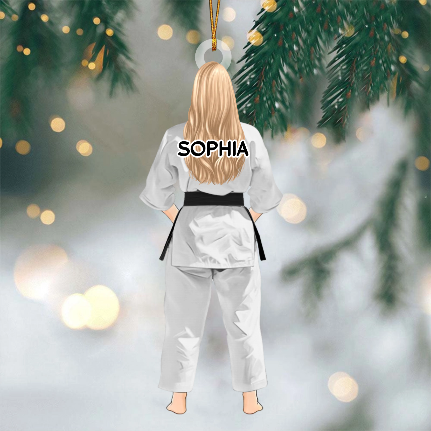 Karate Jiu Jitsu Judo Lovers - Personalized Acrylic Ornament - Christmas Gift For Karate Practitioners