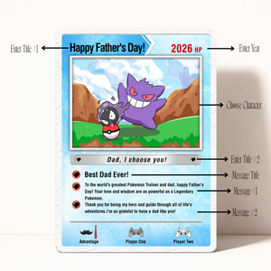 Father's Day Card PKM Card, Father's Day Gifts, Custom PKM Greeting Card for dad, Card for PKM Fan Dads, Anime Inspiration Gift