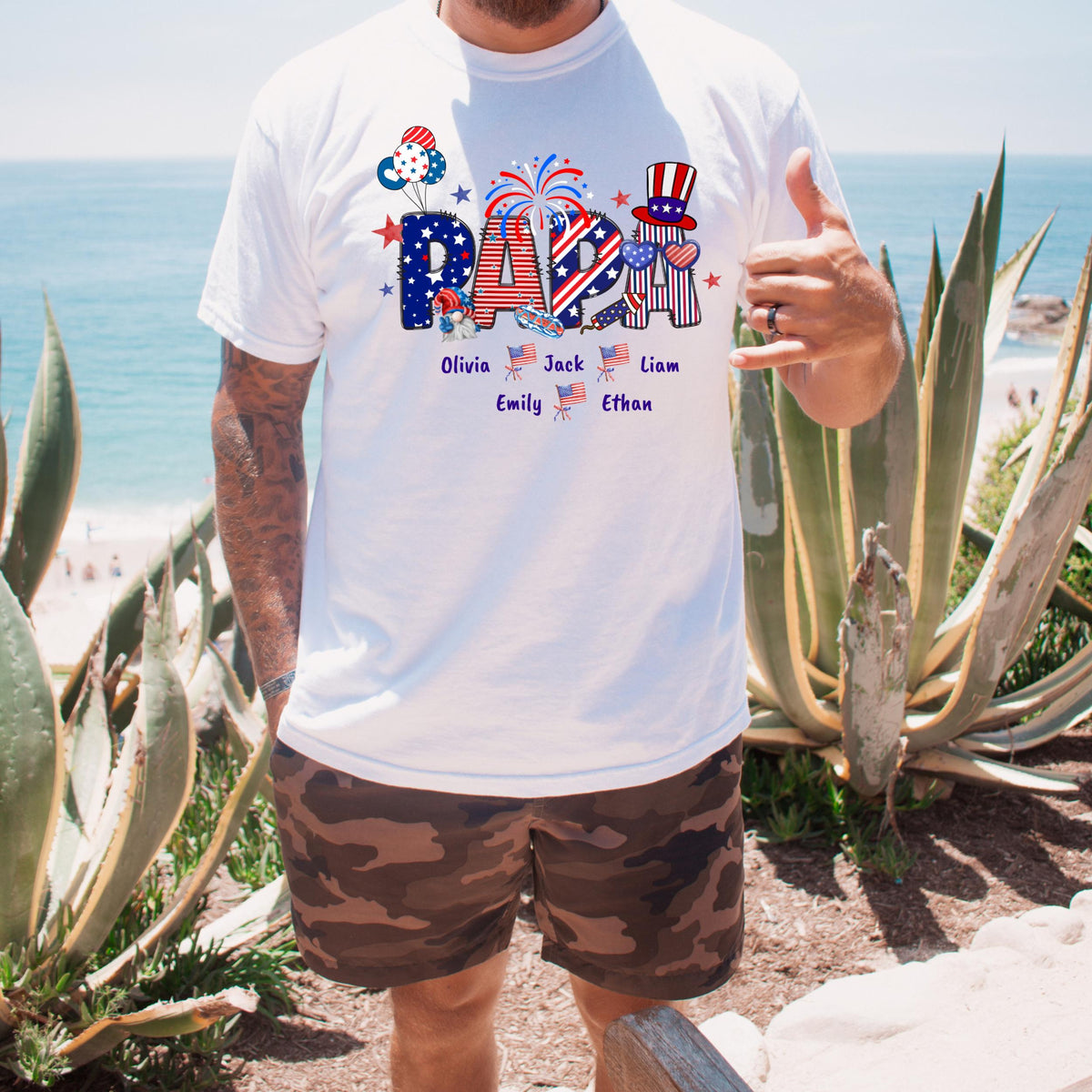 Personalized Grandpa Shirt, Patriotic 4th of July Grandma Shirt, Patriotic Nana 4th Of July Grandma And Grandkid Name Shirt, 4th Of July Mimi