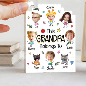 Funny Baby Face Building Block, Personalized Dad Grandpa Gift From Grandkids, This Dad Grandpa Belong To, Fathers Day Gift, Dad Birthday Gift