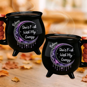 Witchy Boss Energy - Personalized Halloween Black Ceramic Witch Mug - Halloween Gift For Family, Sisters, Friends, Siblings