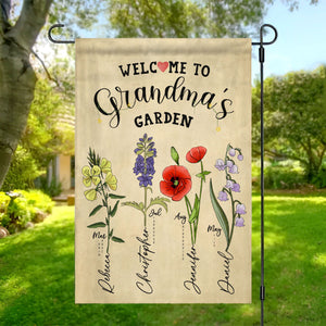 Welcome To Grandma's Garden - Personalized Garden Flag - Gift For Grandma