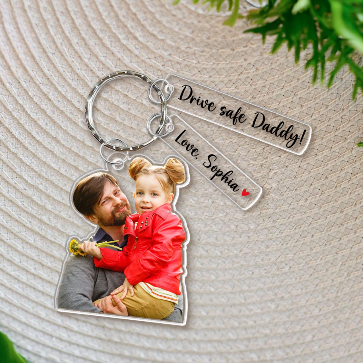 Custom Daddy Photo Acrylic Keychain, Father's Day Gift For Dad, From Son Daughter, Custom Baby Photo Keychain, Drive Safe Daddy,New Dad Gift