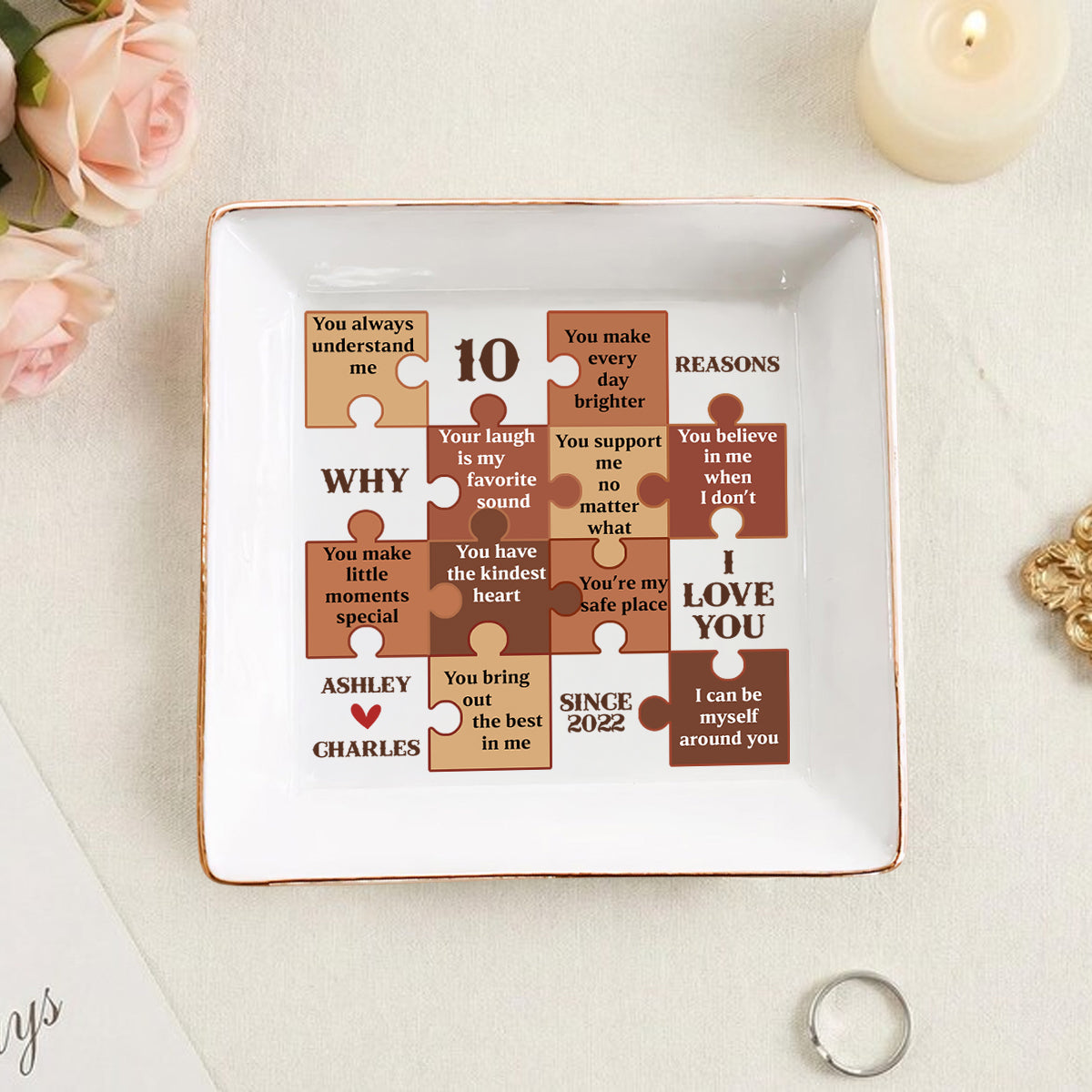 10 Reasons Why I Love You - Personalized Jewelry Dish