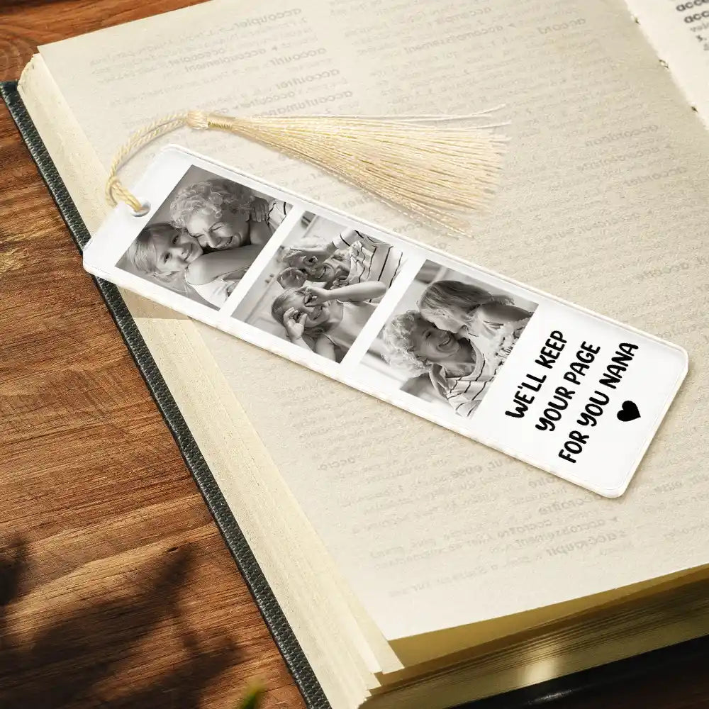 Custom 3 Photos Book Lovers - Personalized Acrylic Bookmark - Gift For Couple, Family, Bestie