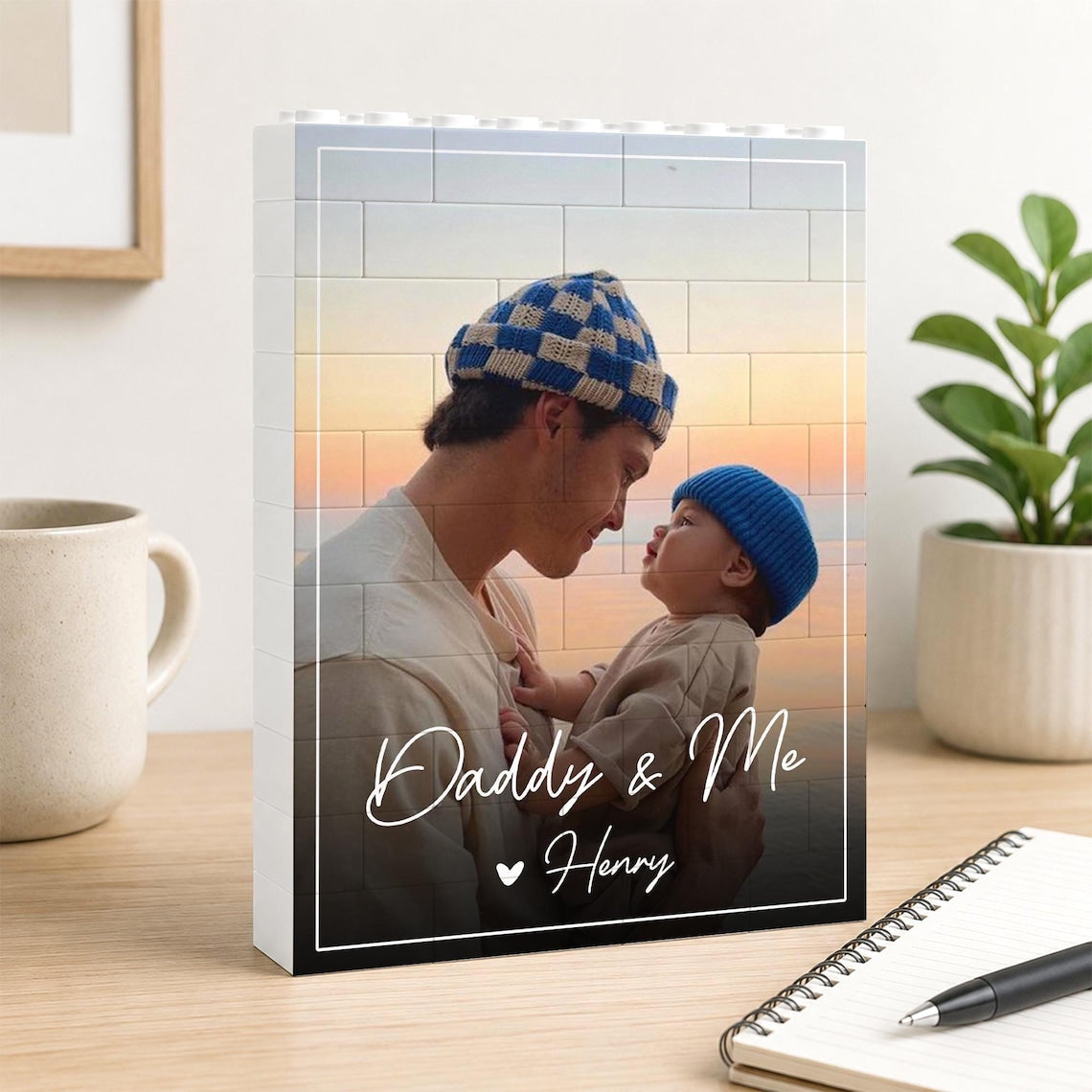 Personalized Dad Photo Building Blocks, Fathers Day Gift for Dad, Custom Photo Building Block, Bricks Puzzle Gift for Husband, New Dad Gift