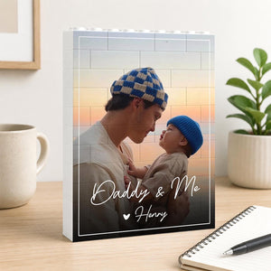 Personalized Dad Photo Building Blocks, Fathers Day Gift for Dad, Custom Photo Building Block, Bricks Puzzle Gift for Husband, New Dad Gift