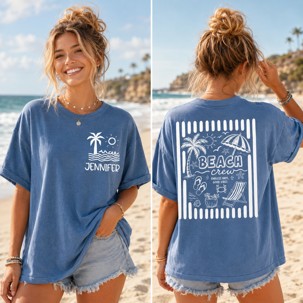 Custom Beach Vacation Group Shirt, Personalized Beach Crew Shirt, Family Trip Summer Vacation Tee, Vacay Family Beach Tees, Summer Shirt