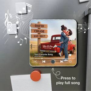 Romantic Couple Pickup Truck You & Me We Got This - Personalized Music Fridge Magnet - Valentine's Day Gift For Couple, Farmhouse Decor