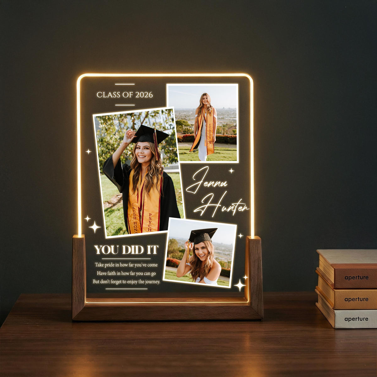 Personalized Graduation Photo Collage Lamp, Custom Class of 2026 Gift, Graduation Gift