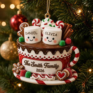 Hot Wishes From Our Family - Real 3D Raised Ornament