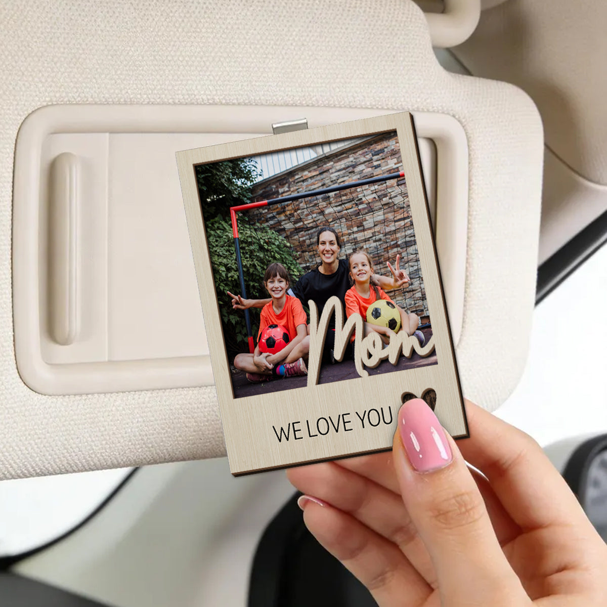 Love You to The Moon and Back - Personalized Wooden Car Visor Clip