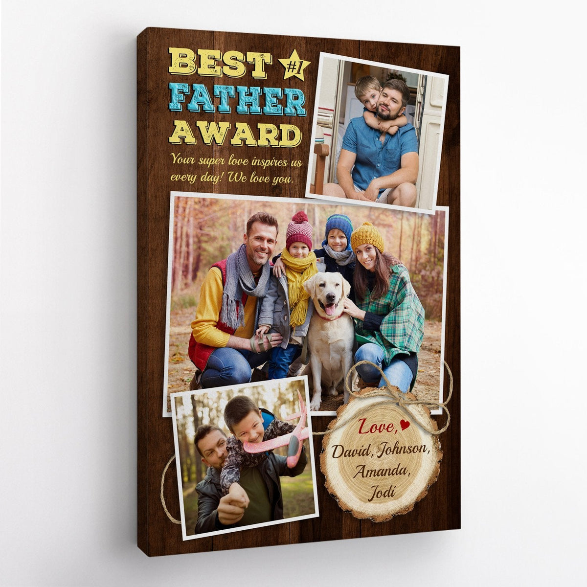 Best Father Award Custom Photo - Personalized Canvas - Gift For Daddy, Father's Day, Birthday Gift