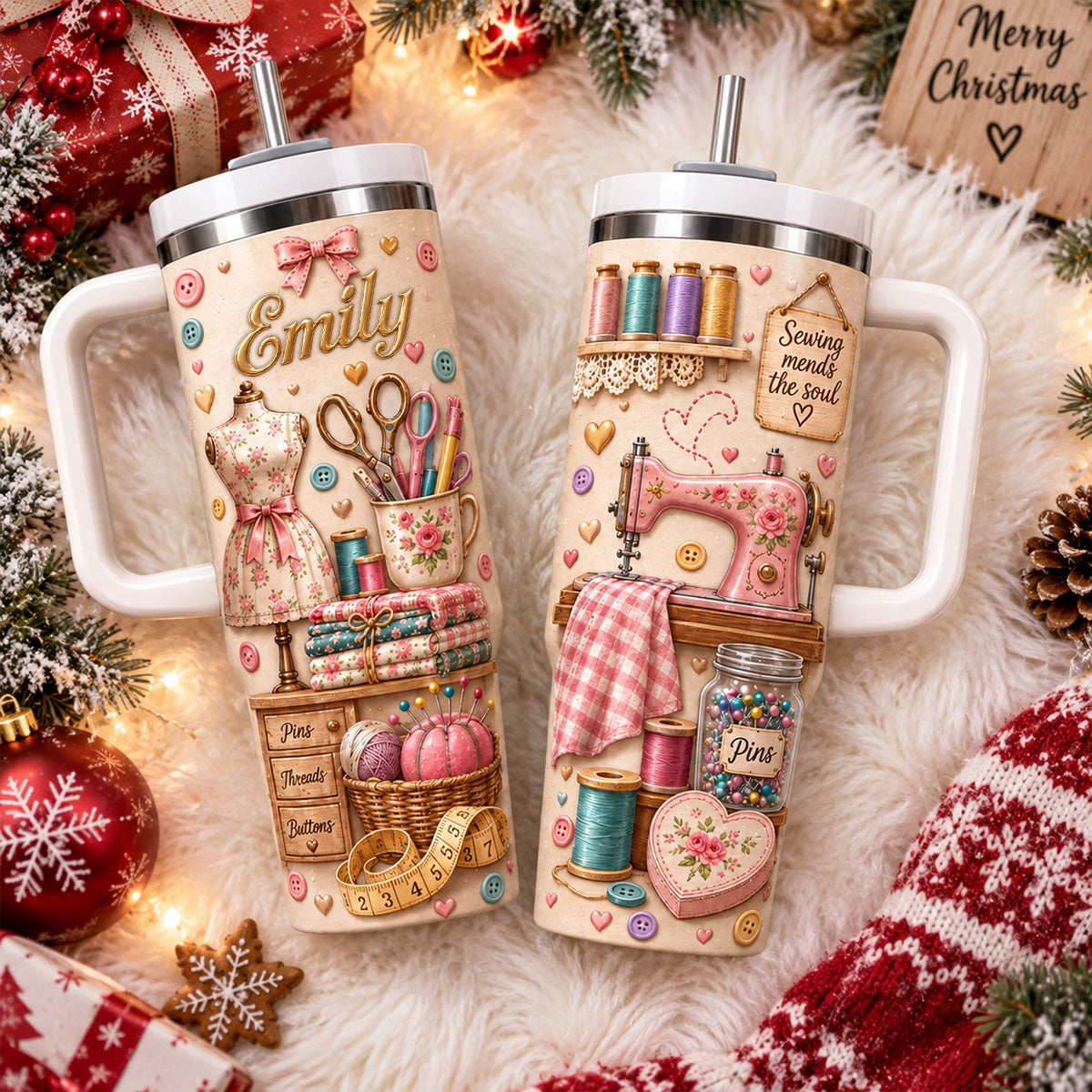 Sewing Mends The Souls - Personalized 40oz Stainless Steel Tumbler