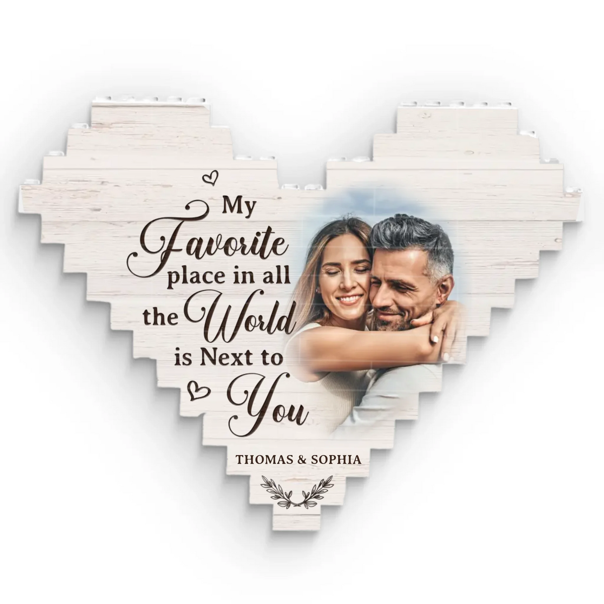 My Favorite Place In All The World - Personalized Building Block Puzzle - Anniversary Gift, Valentine's Day Gift For Couple