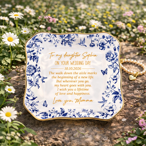 Personalized To My Daughter On Wedding Day Ring Dish, Wedding Gift for Bride from Mom, Sentimental Gift For Daughter on Wedding Day from Mom
