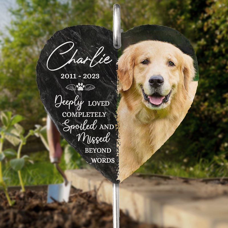 Deeply Loved Completely - Personalized Slate Plaque - Memorial Gift For Pet Owner