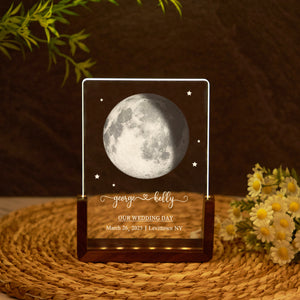 Personalized Night Light with Moon Phase, Couple Gifts, The Night We Met, Custom Moon Phase Light, Acrylic Night Light, Anniversary Gifts