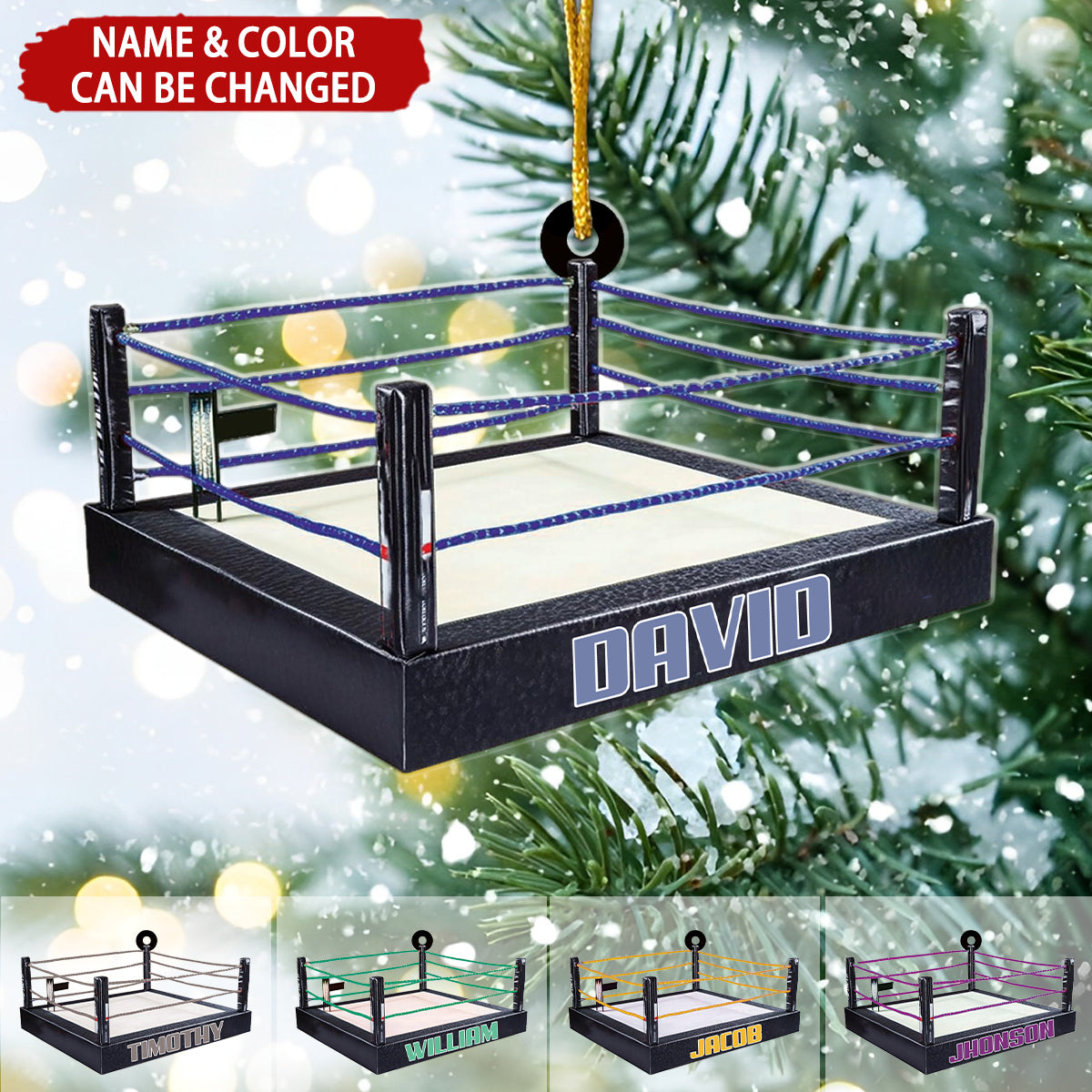 Christmas Wrestling Arena - Personalized Acrylic Ornament - Christmas Gift For Wrestle Lover