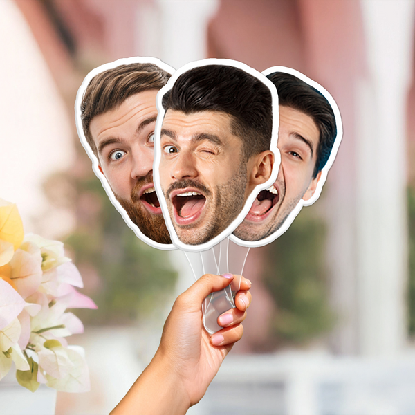 Custom Funny Face Photo For Special Day Face Fan,Face on a Stick,Custom Heads on a Stick