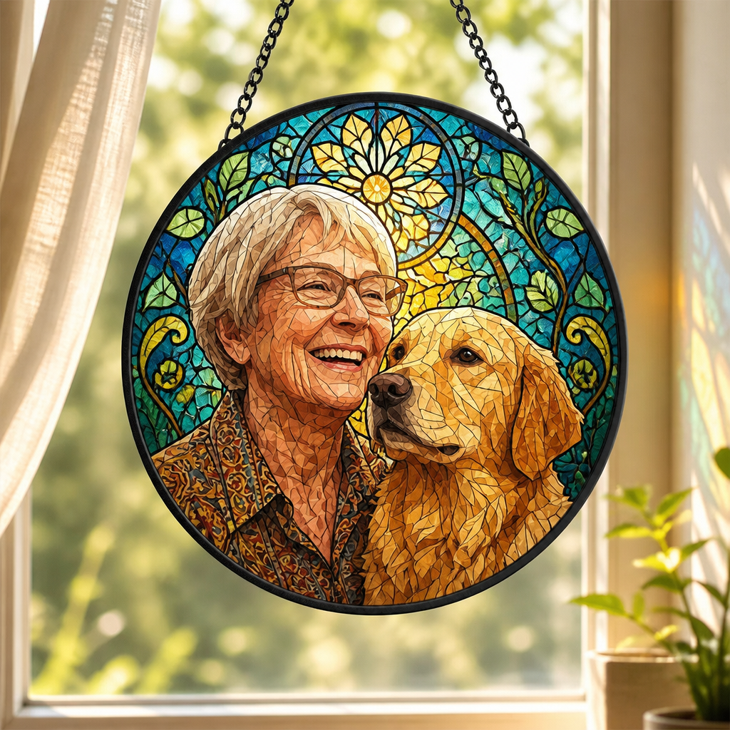 Custom Stained-Glass Style Pet & Owner Suncatcher - Personalized Suncatcher Stained Glass 2a008e31-17b5-44b9-8989-702fab896d50.png