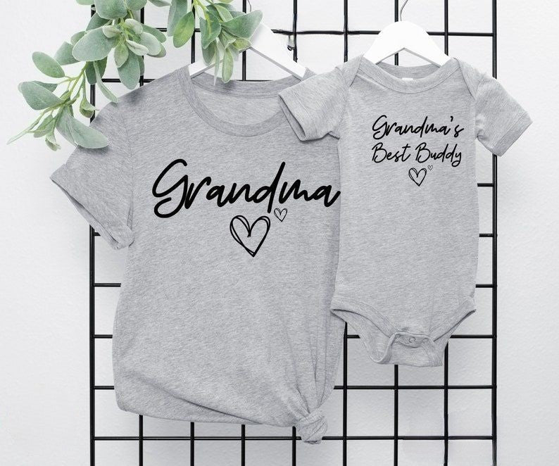 Grandma and Grandchild Matching Set - Funny Grandmother Shirt - New Grandma Gift - Grandmas Buddy Matching Outfit