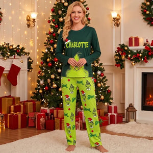 Personalized Christmas Pajamas, Grinch Family Pajamas, Matching Christmas Green Family Pajamas, Couples Christmas Pajamas Monogram 2a10ad91-a45a-444d-b6a3-827b2b7afc1a-ggfg-4-.webp