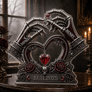 Gothic Skeleton Hands Couple Acrylic Plaque – Personalized Names & Date - Personalized Acrylic Plaque 2a1ee012-85fe-4847-9760-f781483f23f5.png