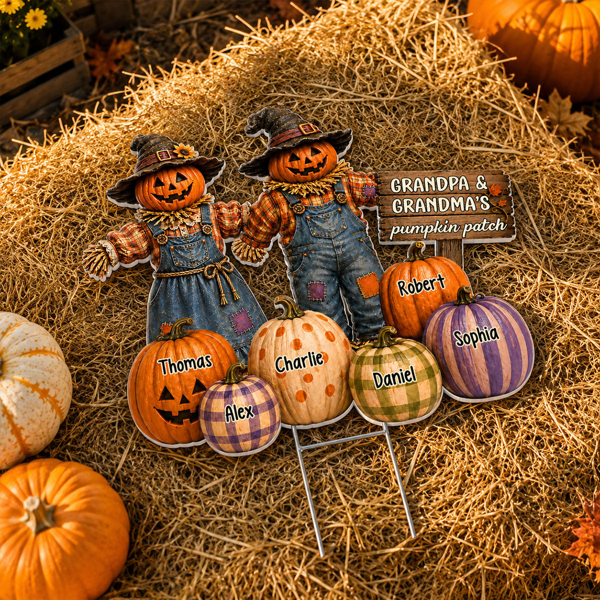Halloween Fall Scarecrow Grandpa Grandma's Pumpkin Patch - Personalized Yard Sign - Fall Decor For Grandparents 2a1fabf5-1a7a-41a5-96a4-060a777fd266-3.jpg