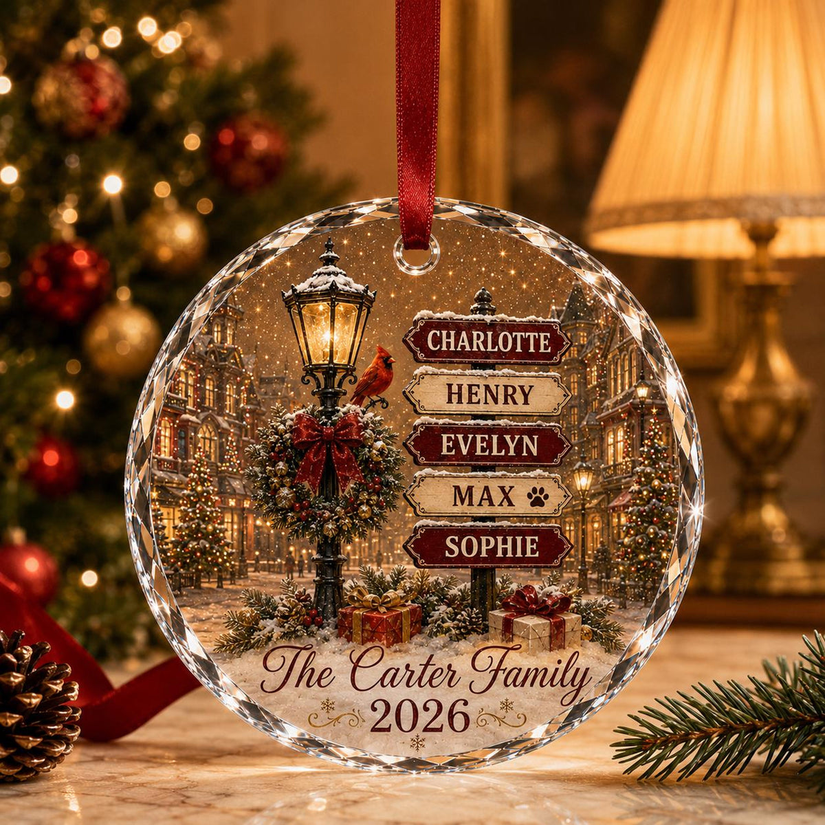 Personalized Family Names Christmas Ornament, Custom Name Signpost Glass Ornament, Family With Pets Ornament, Family Keepsake 2026 2a2c09a5-8a1c-484f-b50a-a7a02f4d1640-2.jpg