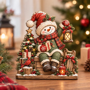 Christmas Snowman Wooden Block, Rustic Holiday Tabletop Sign, Rustic Wooden Snowman Christmas Decor, Winter Mantel Shelf Decoration 2a6e00c4-8224-412b-8664-c6ff2f355138-5.jpg