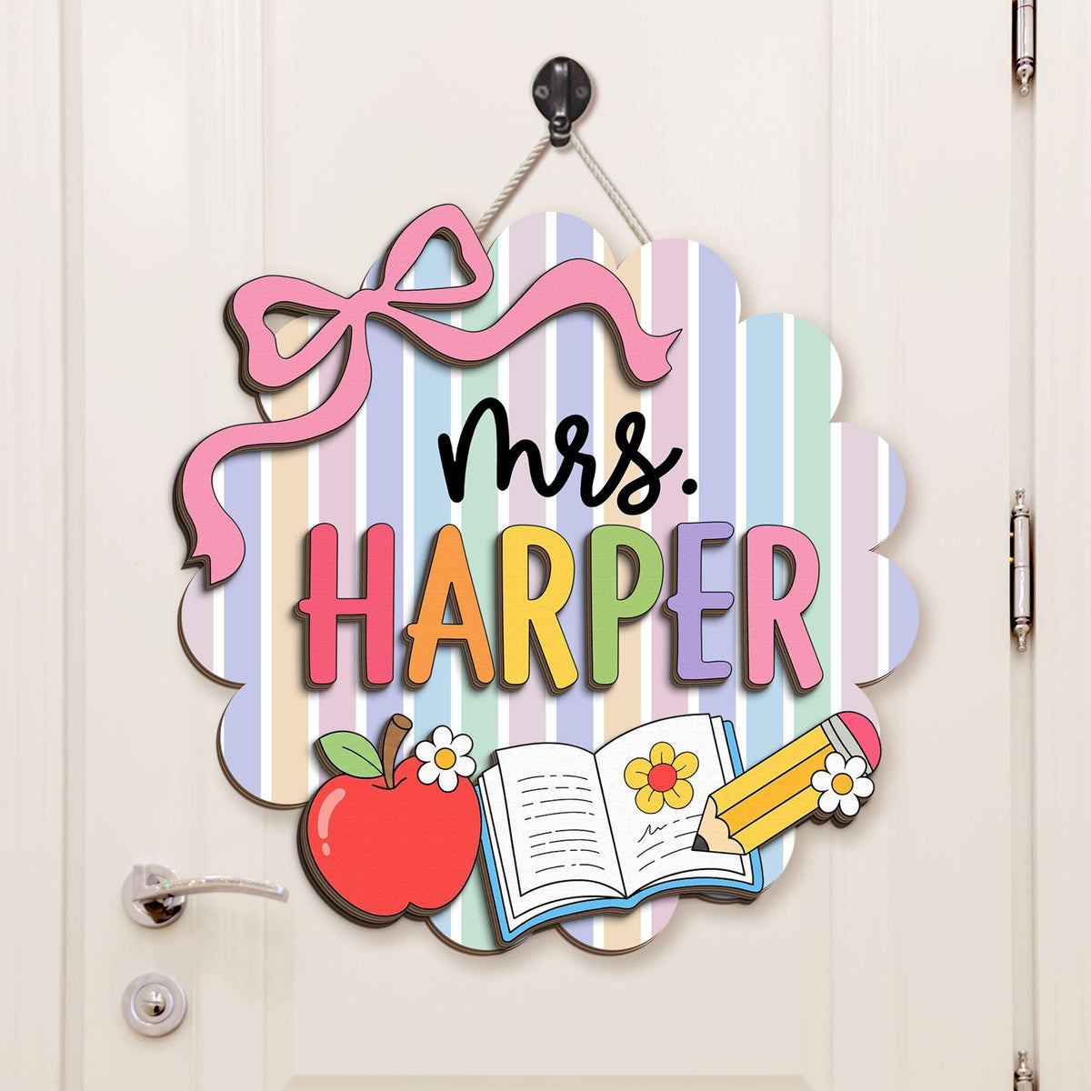 Custom Teachers 3D Welcome Door Sign Back To School Gift, Classroom Decor Teacher Name Door Hanger 2a6f95f8-bbb3-403f-80e2-758cd7aed692-6.jpg