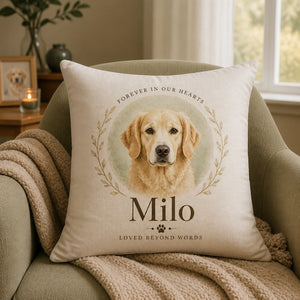 Pet Memorial Portrait Pillow — Forever In Our Hearts - Personalized Pillow 2a8a2597-2c3d-4801-8fad-e3425b669b1f.jpg