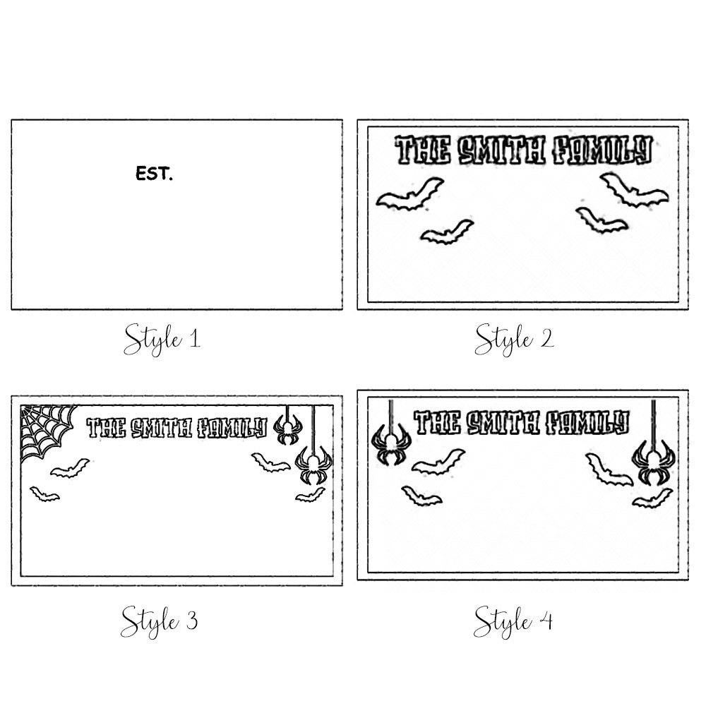 Personalized Halloween Skeleton Family Sign,Custom Name Wood Sign