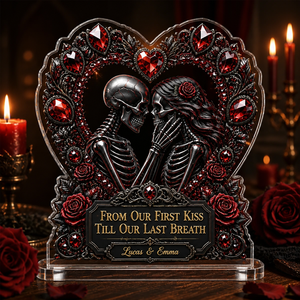 Gothic Skeleton Lovers Heart Acrylic Plaque – From Our First Kiss – Personalized Names - Personalized Heart Shaped Acrylic Plaque 2ac8d093-746d-499e-ab88-dcf5e2ac9c9f.png