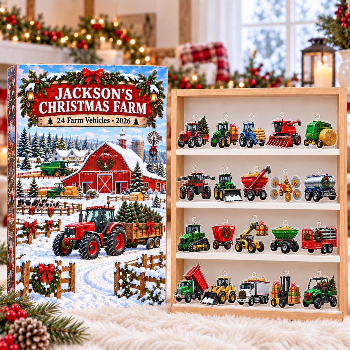 Personalized Farm Advent Calendar 2026, Tractor Christmas Countdown, Farm Vehicle Ornaments, Custom Name Gift for Boys and Tractor Lovers 2ad6dd84-d6e4-4c3d-b93a-b0b225c2a561-il_1588xN.8649052485_c6ca.jpg