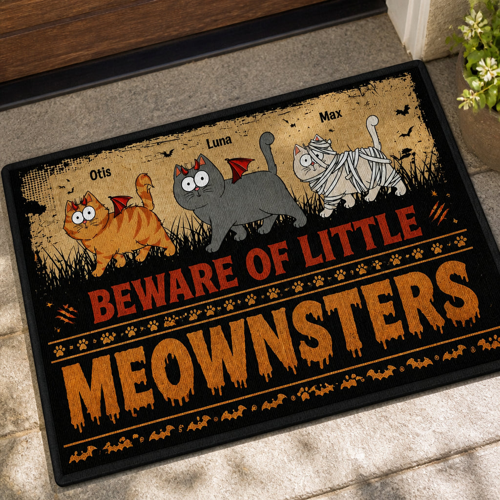 Beware of Little Meownsters - Custom Pet Cartoon Doormat - Personalized Doormat 2ae0dc59-984e-4c30-8690-7f9f089d104a.jpg